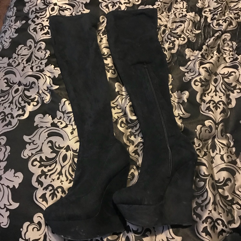 Thigh high wedge boots from Bebe